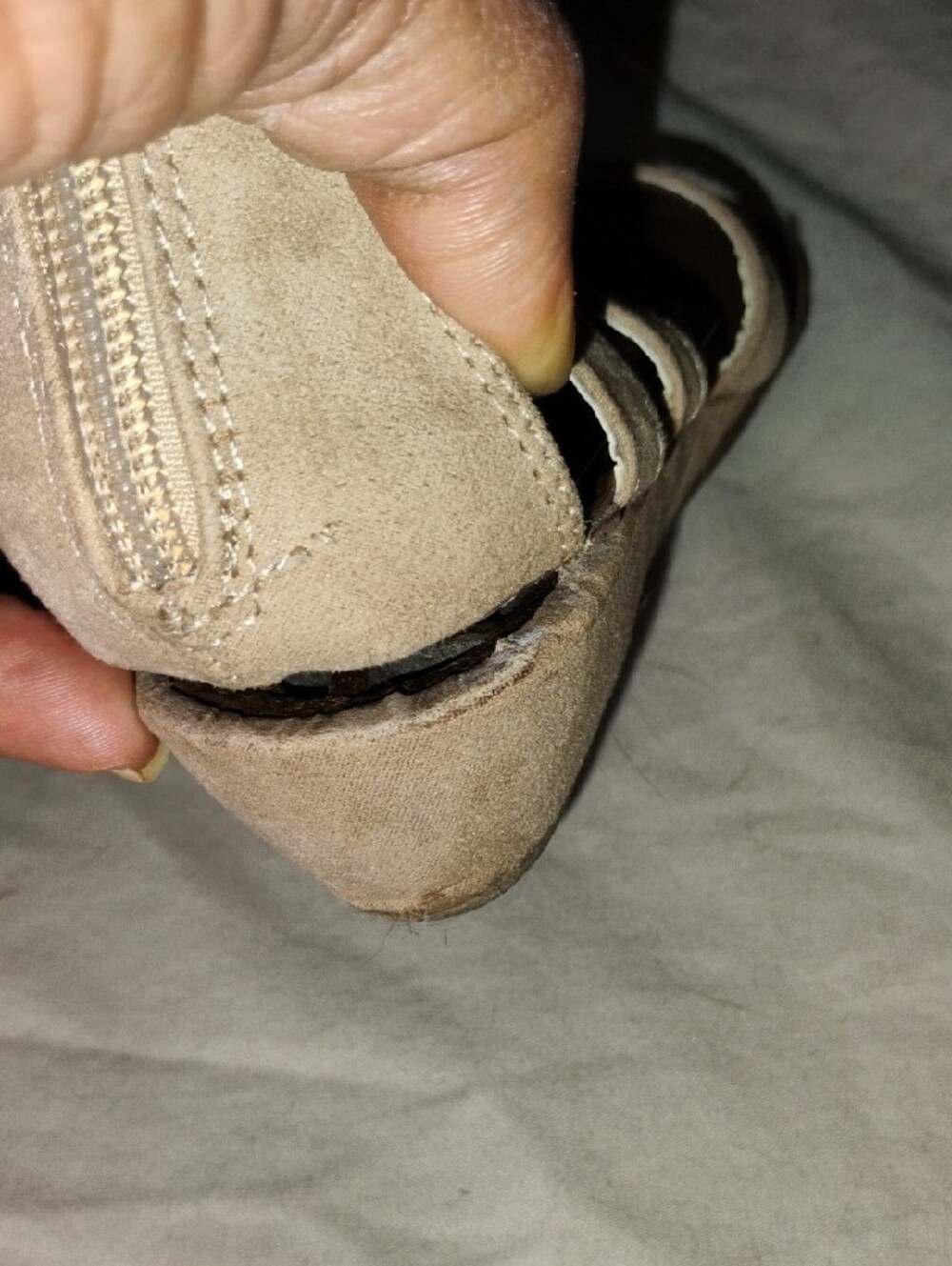 Carlos Santana Boho Lace Up Gladiator Sandals Neutral Strappy Low Wedge Heels - Picture 12 of 15